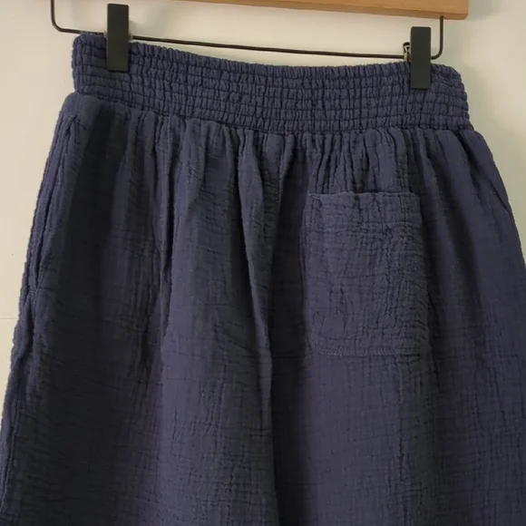 Echo Wide Leg Gauzy Beachy Boho Navy Pants Stretchy Waist Sz XS Vacation - Picture 4 of 6